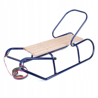 Detské kovové sane s operadlom BAYO 87 cm, modré